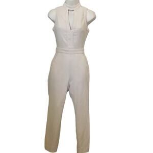 bebe White Fitted Jumps "Hanna" uit Hi Neck Front Keyhole 00​